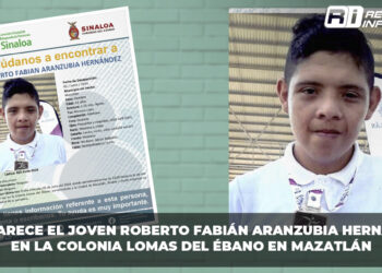 Desaparece el joven Roberto Fabián Aranzubia Hernández, en la colonia lomas del Ébano en Mazatlán