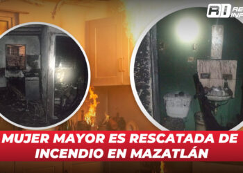Mujer mayor es rescatada de incendio en Mazatlán