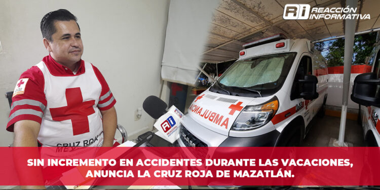 Sin incremento en accidentes durante las vacaciones,  anuncia la Cruz Roja de Mazatlán