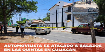 Automovilista es atacado a balazos en la colonia Las Quintas en Culiacán