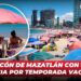 Malecón de Mazatlán con gran afluencia por temporada vacacional