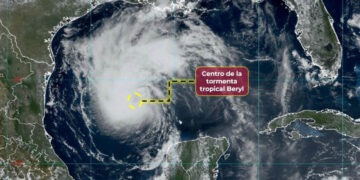 “Beryl” avanza sobre el Golfo de México dejando lluvias “muy fuertes” a su paso