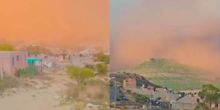 Captan momento en el que tormenta de polvo del Sahara llega a Zacatecas