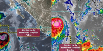 Efecto Fujiwhara en VIVO: sigue la trayectoria de las tormentas tropicales Emilia y Fabio