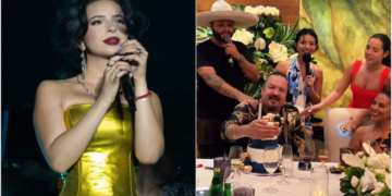 Ángela Aguilar roba cámara en el cumpleaños de Pepe con exclusivo vestido de MÁS de $30 mil pesos
