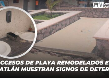 Accesos de playa remodelados en Mazatlán muestran signos de deterioro