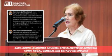 Sara Bruna Quiñónez anuncia oficialmente su renuncia como Fiscal General del Estado de Sinaloa
