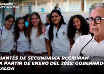 Estudiantes de secundaria recibirán beca a partir de enero del 2025: Gobernador de Sinaloa