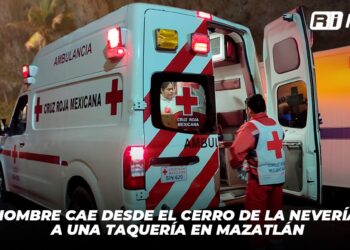 Hombre cae desde el Cerro de la Nevería a una taquería en Mazatlán