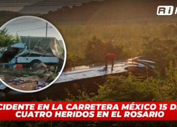 Accidente en la carretera México 15 deja cuatro heridos en El Rosario