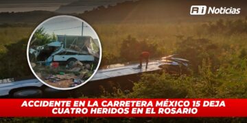 Accidente en la carretera México 15 deja cuatro heridos en El Rosario