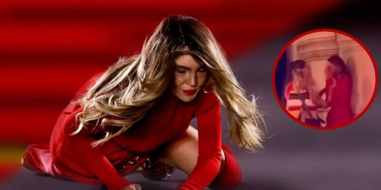Se viraliza VIDEO de Belinda llorando tras su aparatosa caída en la pasarela de París