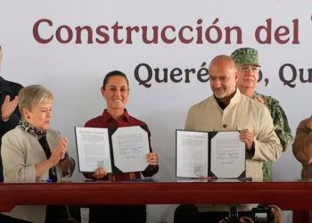 Sheinbaum da banderazo para trabajos del Tren México-Querétaro; tendrá tres estaciones