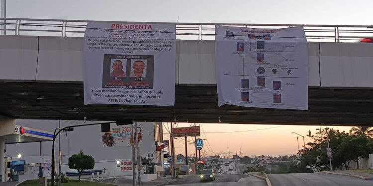 Aparecen lonas Culiacán, van dirigidas a la nueva Presidenta