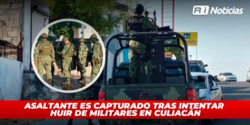 Asaltante es capturado tras intentar huir de militares en Culiacán