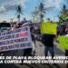 Vendedores de playa bloquean Avenida del Mar en protesta contra nuevos criterios de Semarnat
