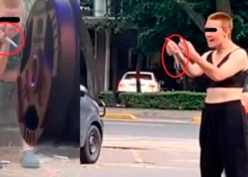 Alertan por indigente estadounidense que amenaza con cuchillo a la gente en la Cuauhtémoc