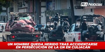 Un hombre queda herido tras accidentarse en persecución de la GN en Culiacán
