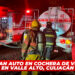 Incendian auto en cochera de vivienda en Valle Alto, Culiacán