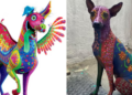 Perrita Xoloitzcuintle es pintada como el alebrije ‘Dante’ de la película Coco; resultado viral
