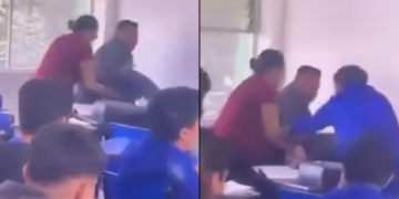 VIDEO: Padres golpearon brutalmente a maestra por reprobar a su hijo en preparatoria