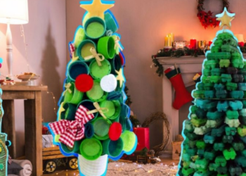 3 ideas con materiales reciclados para poner un árbol de Navidad sin utilizar un pino natural o artificial