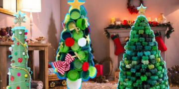 3 ideas con materiales reciclados para poner un árbol de Navidad sin utilizar un pino natural o artificial