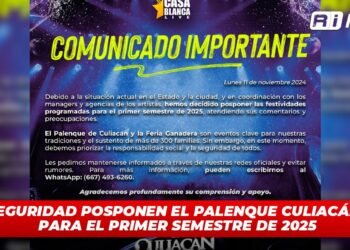 Por seguridad posponen el Palenque Culiacán 2024 para el primer semestre de 2025