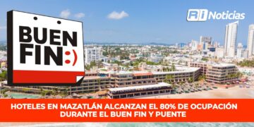 Hoteles en Mazatlán alcanzan el 80% de ocupación durante el Buen Fin y puente 