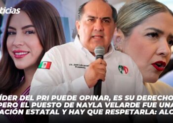 Líder del PRI puede opinar, es su derecho, pero el puesto de Nayla Velarde fue una designación estatal y hay que respetarla: Alcaldesa