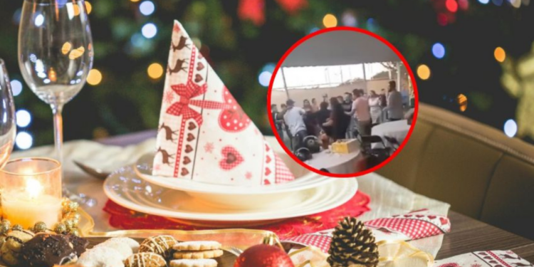 Posada navideña de empleados termina en riña, hubo golpes y empujones