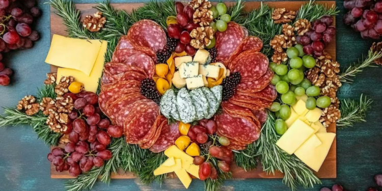 Corona navideña de jamón y quesos, una receta saludable para sorprender a la familia