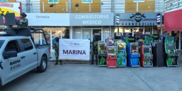Marina decomisa 46 máquinas tragamonedas en Sinaloa
