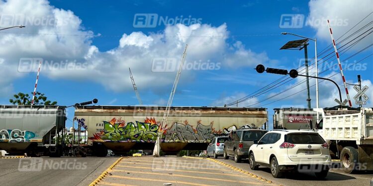 Cruces ferroviarios son “adornados” con plumas preventivas, ya que estas no bajan en el cruce Santa Rosa