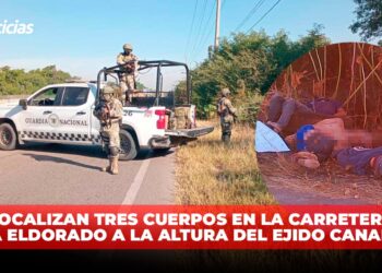 Localizan tres cuerpos en la carretera a Eldorado a la altura del Ejido Canan