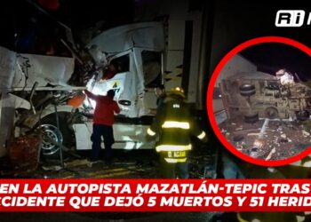 Reabren la autopista Mazatlán-Tepic tras fatal accidente que dejó 5 muertos y 51 heridos