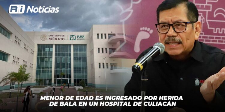 Menor de edad es ingresado por herida de bala en un hospital de Culiacán