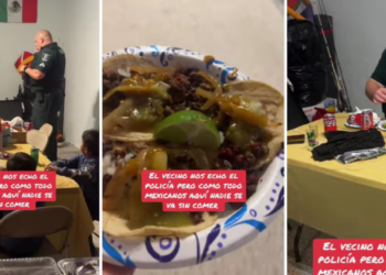 “Primero el diente, después el pendiente”: policía de EEUU termina comiendo tacos en fiesta mexicana de Año Nuevo tras reporte por ruido
