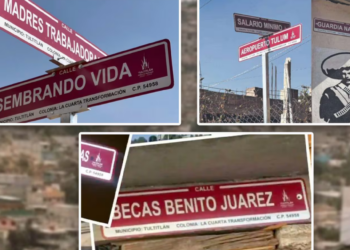 Habitantes de la colonia Cuarta Transformación arrancan letreros con nuevos nombres de calles