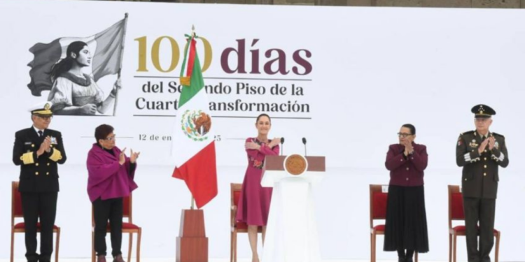 Funcionarios de su gobierno no tendrán aumento salarial en el sexenio, asegura Sheinbaum durante su informe de 100 días