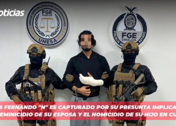 Jesús Fernando “N” es capturado por su presunta implicación en el feminicidio de su esposa y el homicidio de su hijo en Culiacán