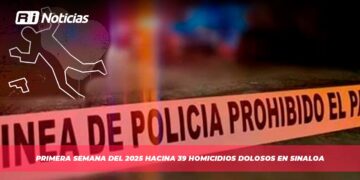 Primera semana del 2025 hacina 39 homicidios dolosos en Sinaloa