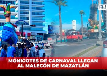 Monigotes de Carnaval llegan al malecón de Mazatlán