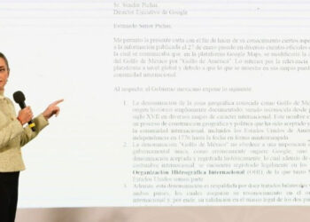 Sheinbaum muestra carta enviada a Google para atender polémica sobre Golfo de México