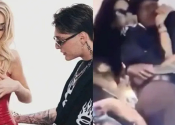VIDEOS: Peso Pluma y Kenia Os confirman su romance con un beso en el Super Bowl