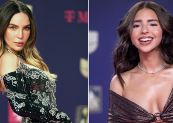 Belinda reacciona a supuesto desaire de Ángela Aguilar en Premios Lo Nuestro; huye envuelta en una cobija
