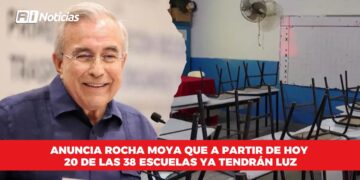 Rocha Moya anuncia restablecimiento de luz eléctrica en 20 de las 38 escuelas