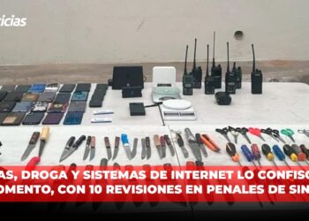 Armas, droga y sistemas de internet lo confiscado al momento, con 10 revisiones en penales de Sinaloa