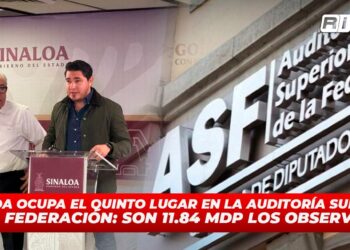 Sinaloa ocupa el quinto lugar en la Auditoria Superior de la Federación: Son 11.84 mdp los observados
