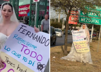 Vestida de novia protesta en Nuevo León contra su wedding planner por presunto fraude: “Me robó 200 mil pesos”